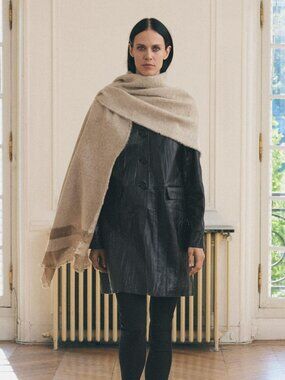 Zara Wool Blend STRIPED SCARF